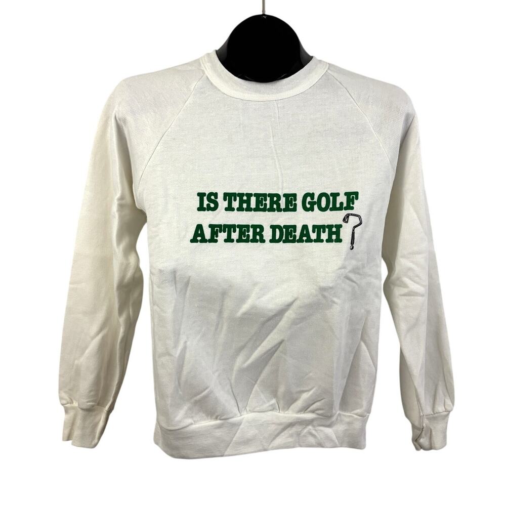 Vintage 1980s Is There‎ Golf After Death Sweatshirt Small Tennessee River USA